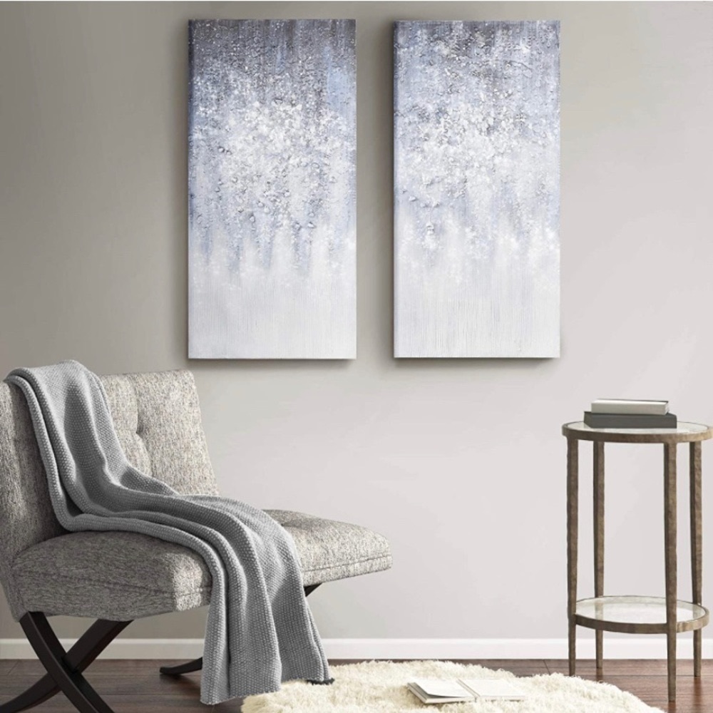 Madison Park Wall Art  - Abstract Glitter Embelished Canvas Home Accent Decor